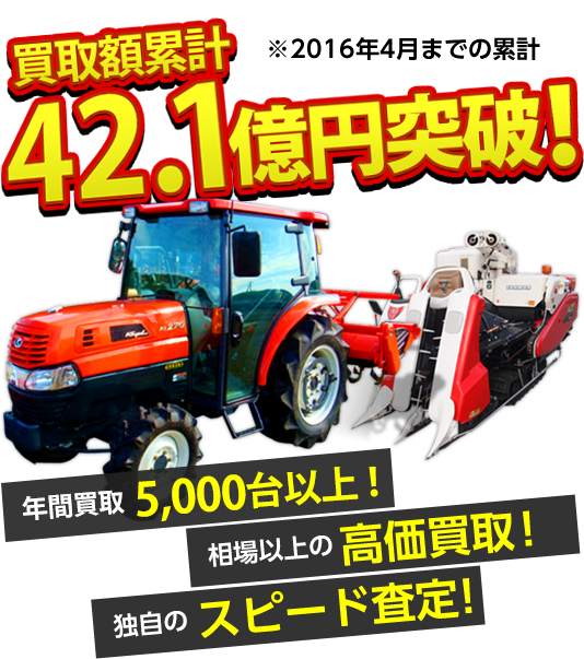 買取額累計42.1億円突破!※2016年4月までの累計